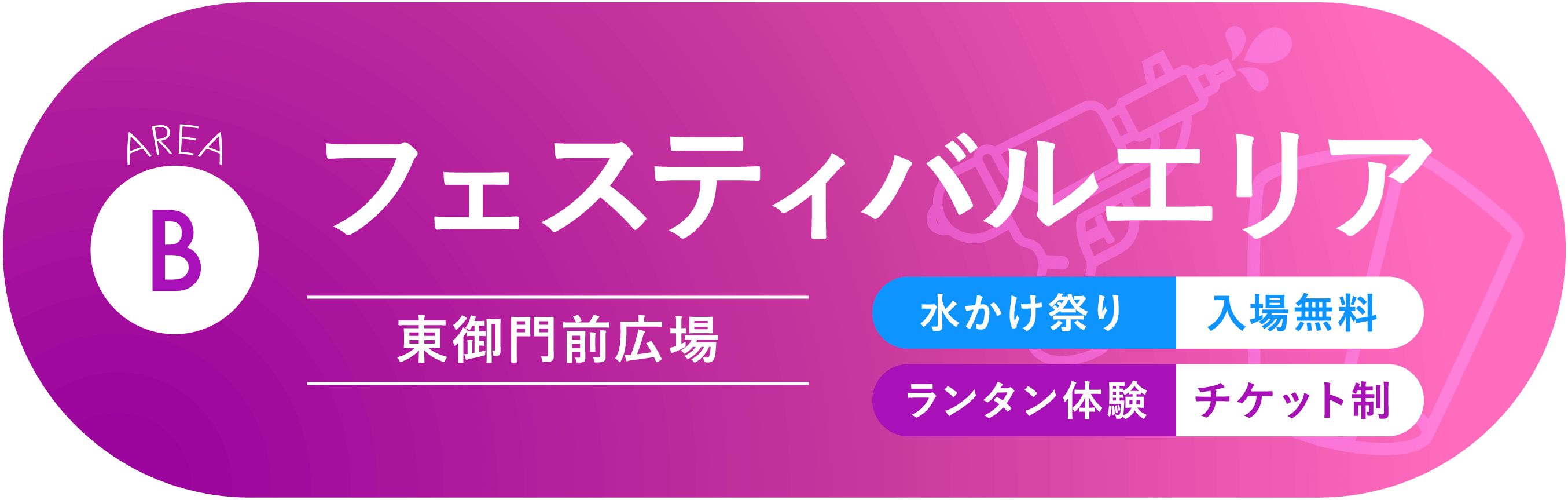 B フェスティバルエリア(東御門前広場・水かけ祭り入場無料/ランタン体験チケット制)